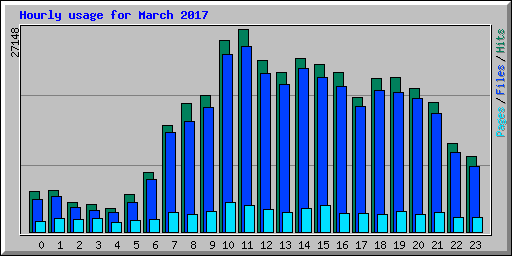 Hourly usage for March 2017