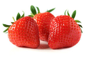 Strawberries isolated on white