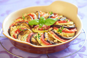 Baked vegetables with garlic and herbs